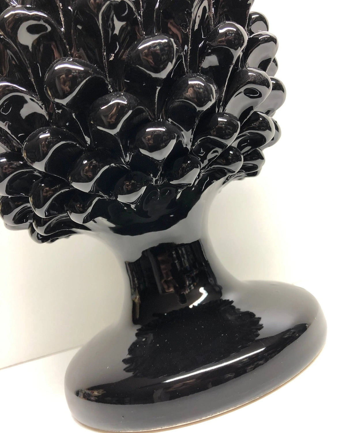 Pigna Ceramica Caltagirone cm H.30 Artigianale Nero DD CERAMICHE SICILIANE