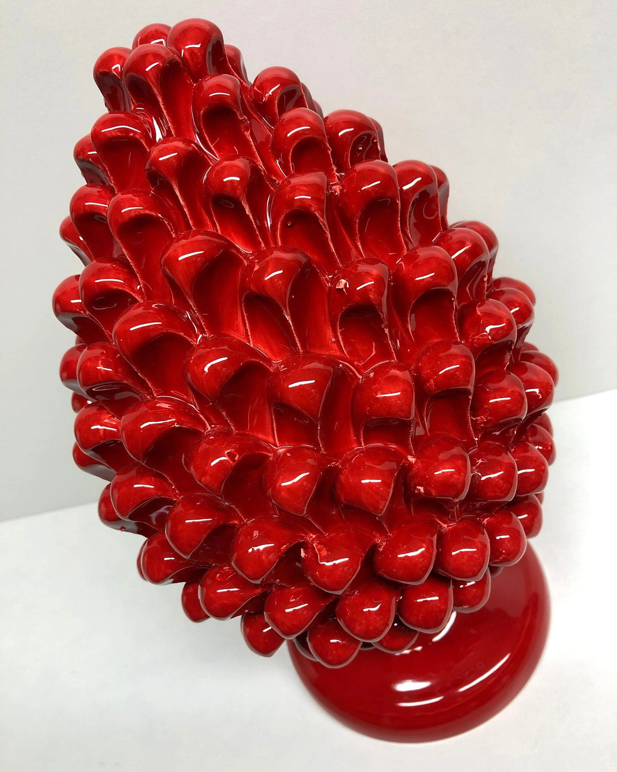 Pigna Ceramica Caltagirone cm H.30 Artigianale Rosso DD CERAMICHE SICILIANE