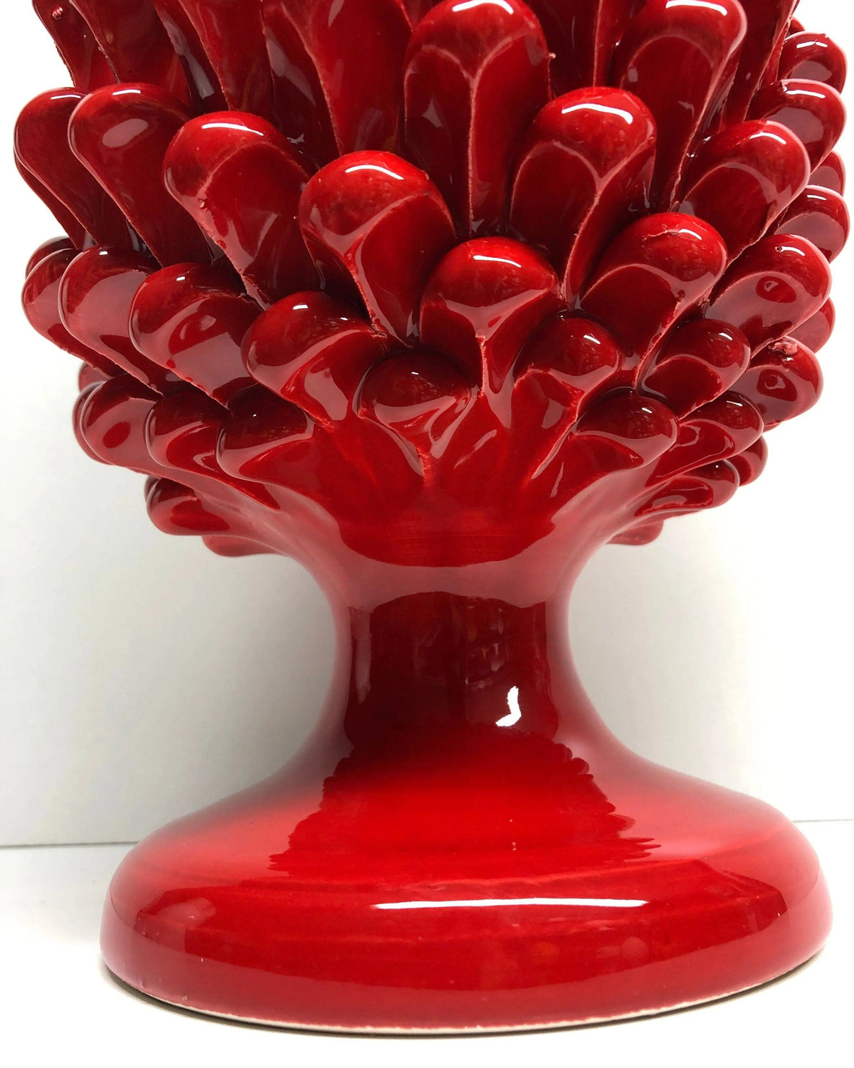 Pigna Ceramica Caltagirone cm H.30 Artigianale Rosso DD CERAMICHE SICILIANE