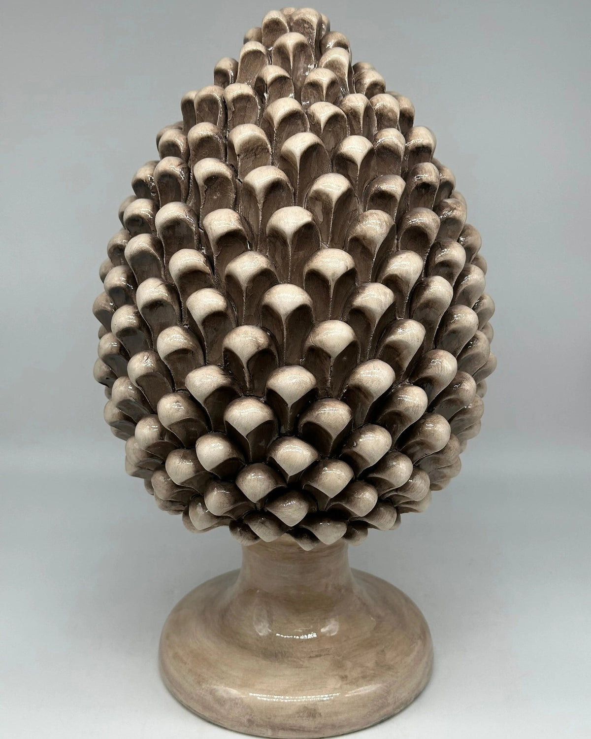 Pigna Ceramica Caltagirone cm H.40 Artigianale Beige Écru DD CERAMICHE SICILIANE