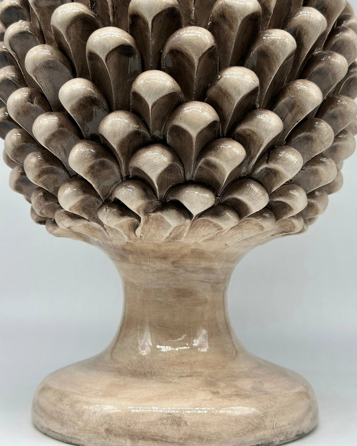 Pigna Ceramica Caltagirone cm H.40 Artigianale Beige Écru DD CERAMICHE SICILIANE