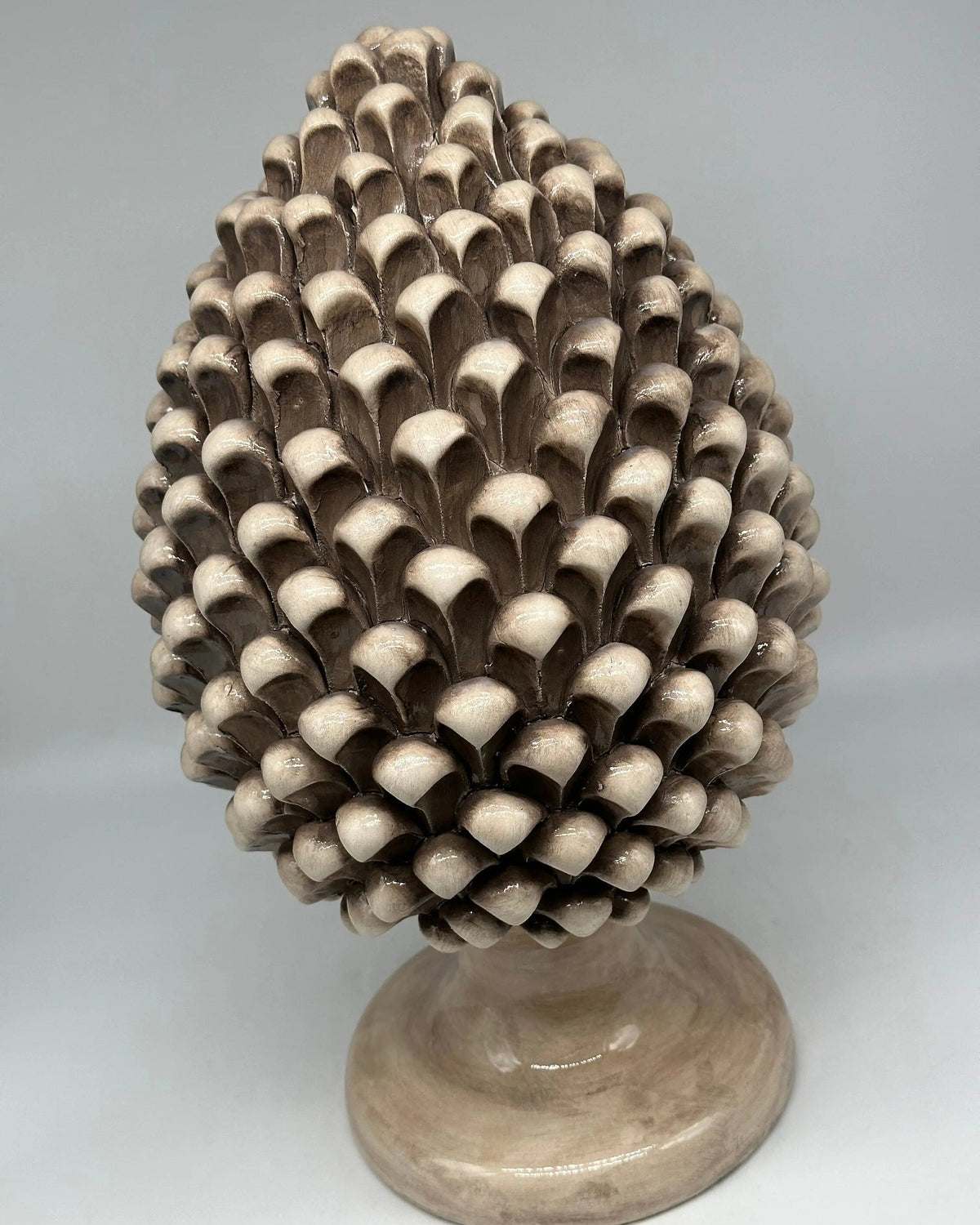 Pigna Ceramica Caltagirone cm H.40 Artigianale Beige Écru DD CERAMICHE SICILIANE