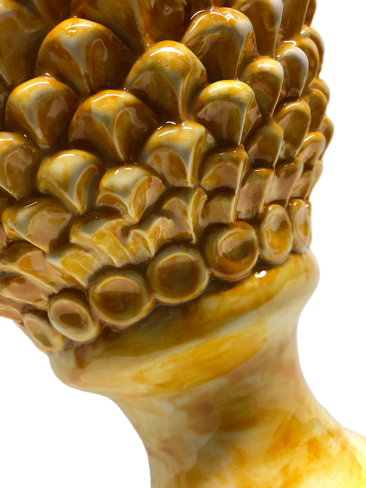 Pigna Ceramica Caltagirone cm H.45 Artigianale Giallo Linea Luis DD CERAMICHE SICILIANE