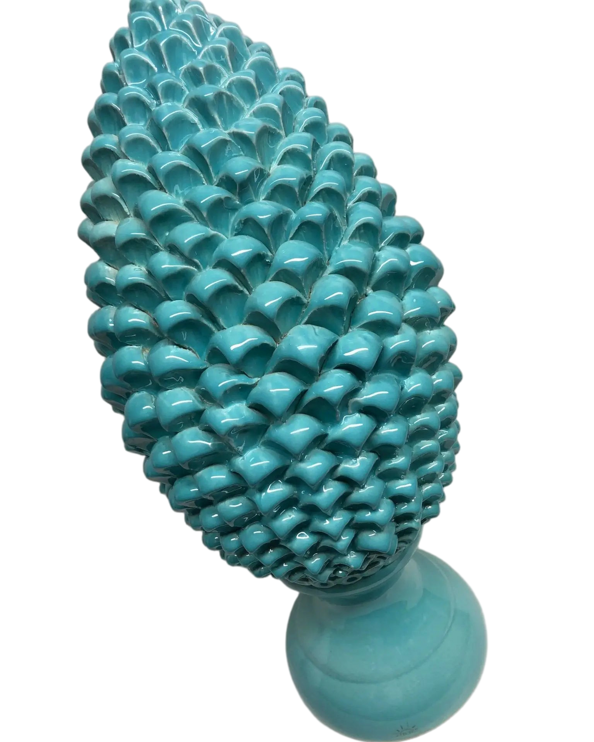 Pigna Ceramica Caltagirone cm H.45 Artigianale Verde Tiffany Linea Luis DD CERAMICHE SICILIANE