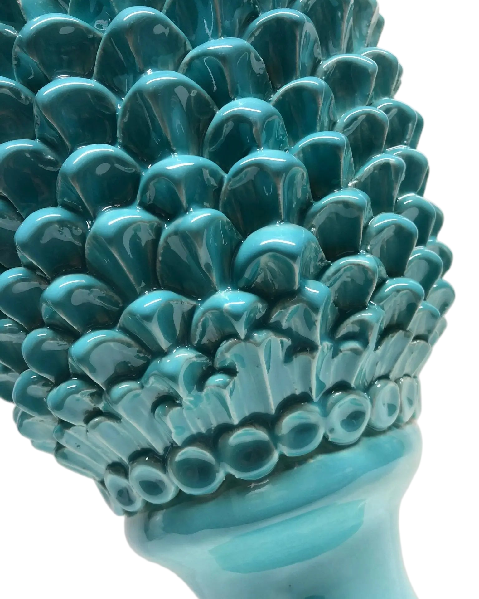 Pigna Ceramica Caltagirone cm H.45 Artigianale Verde Tiffany Linea Luis DD CERAMICHE SICILIANE