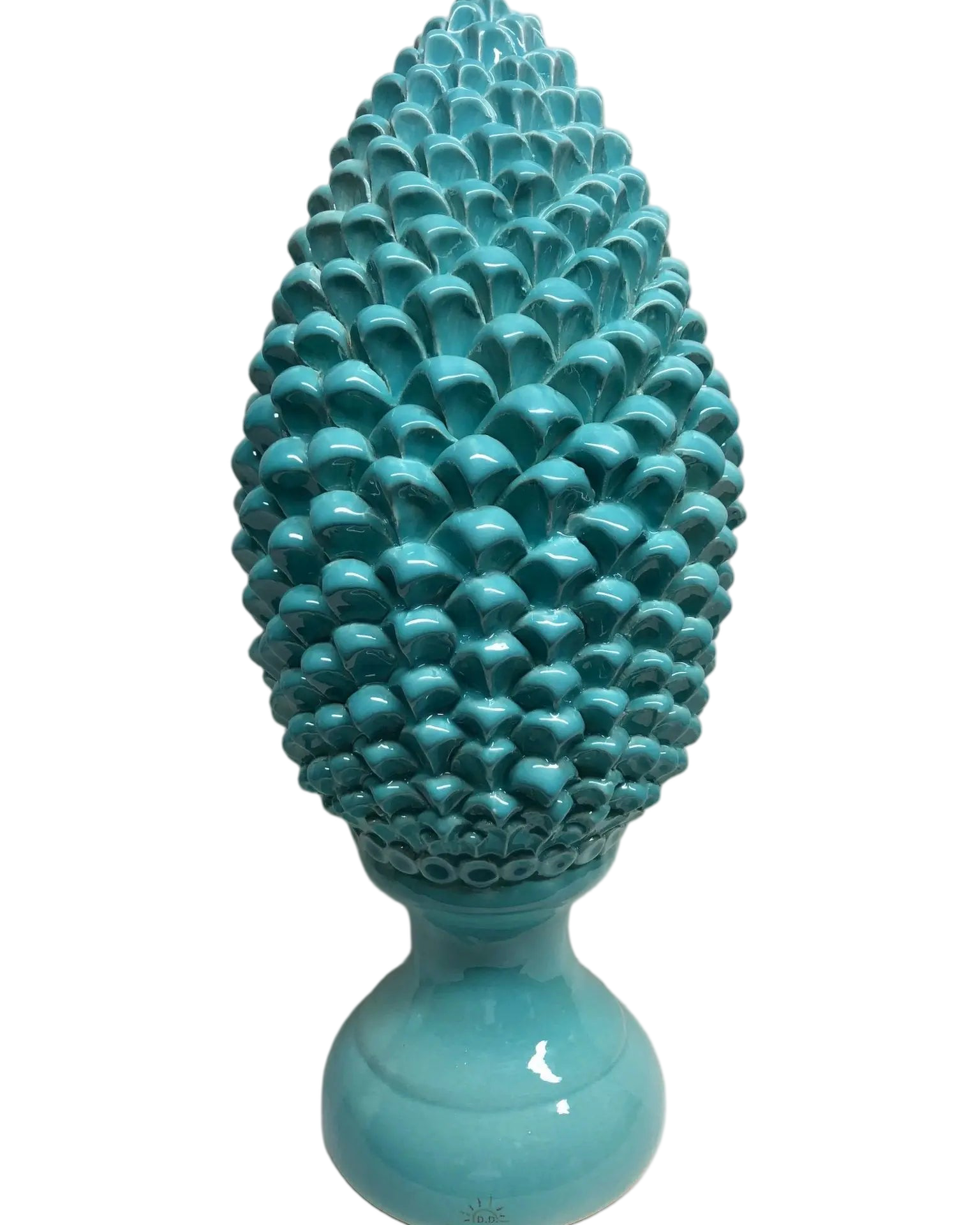 Pigna Ceramica Caltagirone cm H.45 Artigianale Verde Tiffany Linea Luis DD CERAMICHE SICILIANE