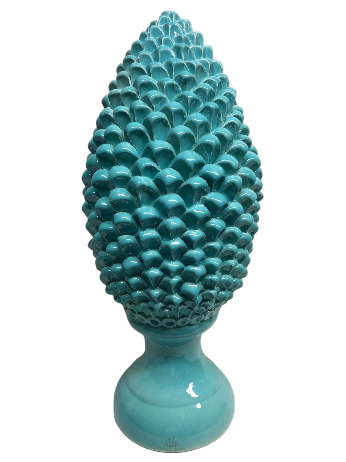 Pigna Ceramica Caltagirone cm H.45 Artigianale Verde Tiffany Linea Luis DD CERAMICHE SICILIANE