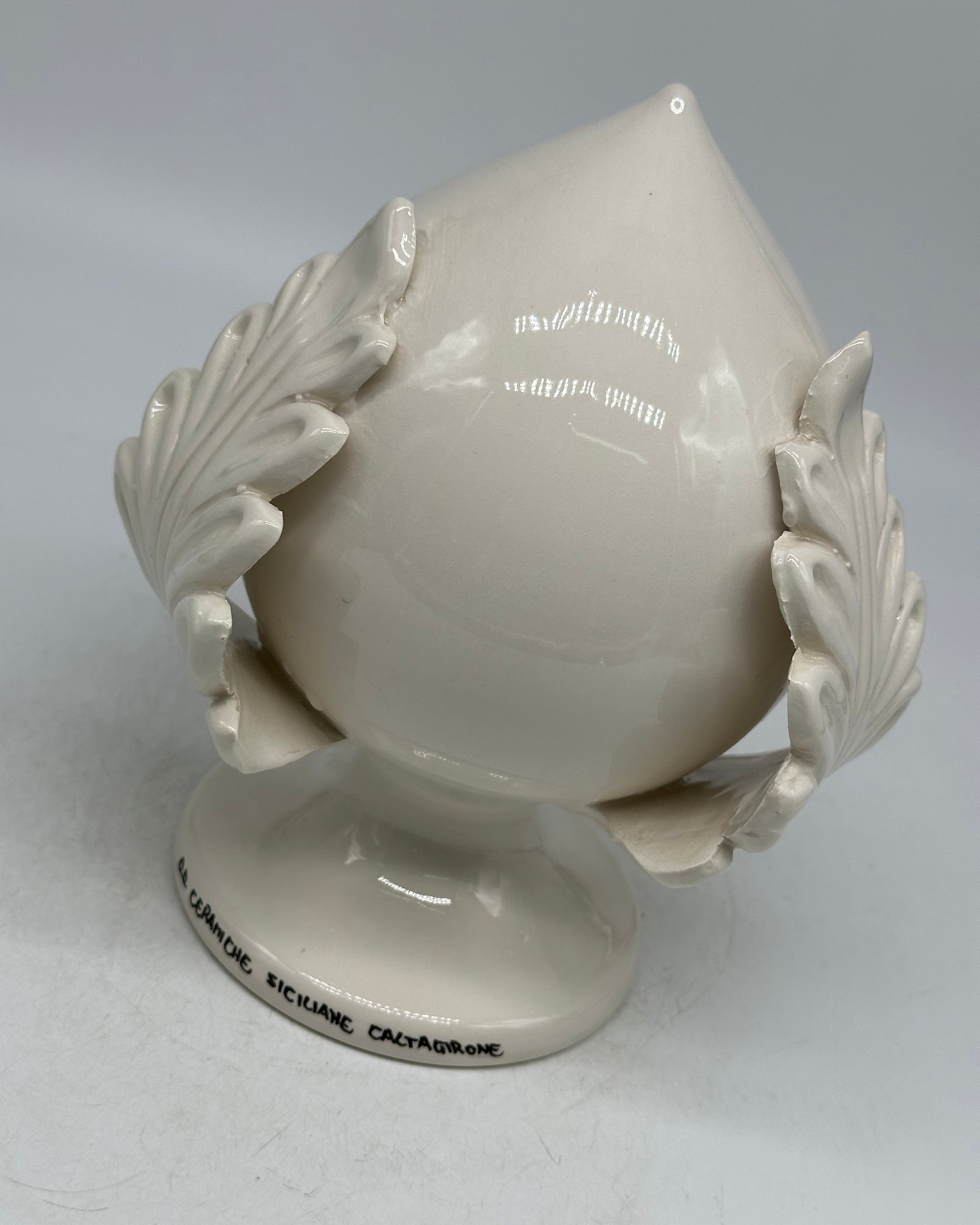 Pumo Ceramica Caltagirone cm H.20 Artigianale Bianco - PUMI