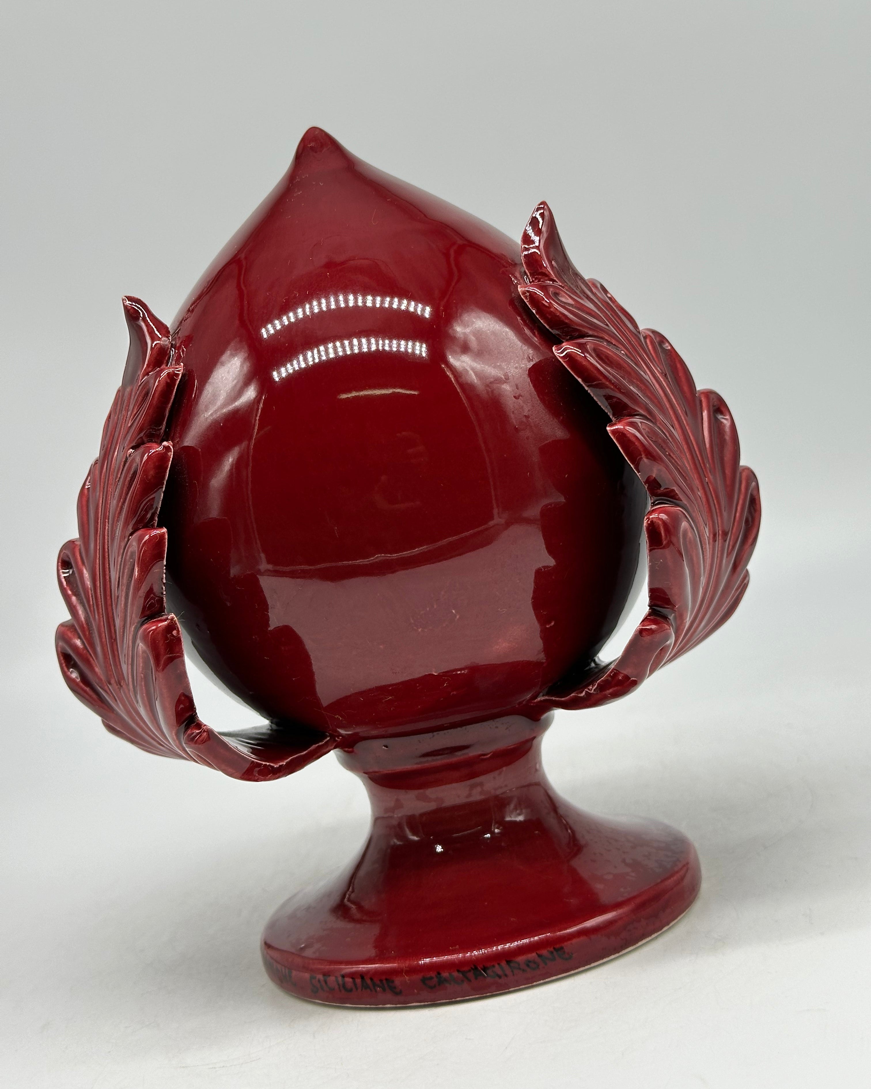 Pumo Ceramica Caltagirone cm H.20 Artigianale Bordeaux - PUMI
