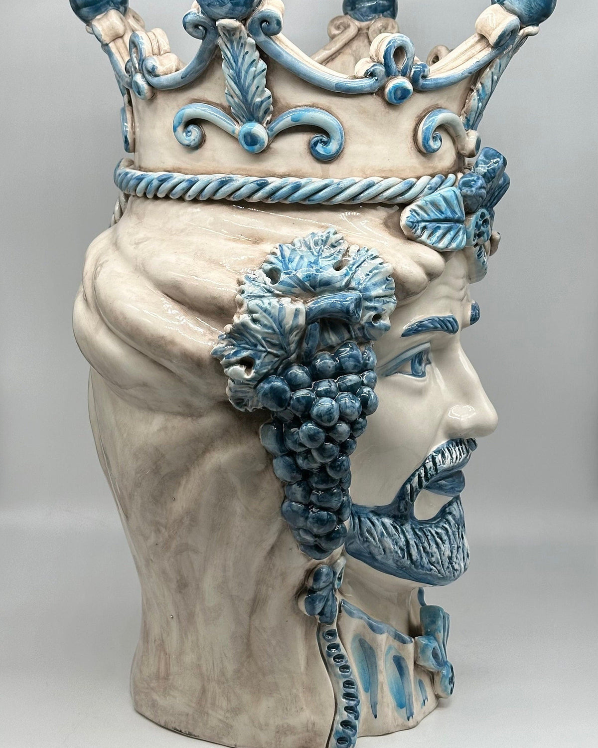 Teste di Moro Giganti Ceramica Caltagirone cm H.50 L.37 Artigianale Vella