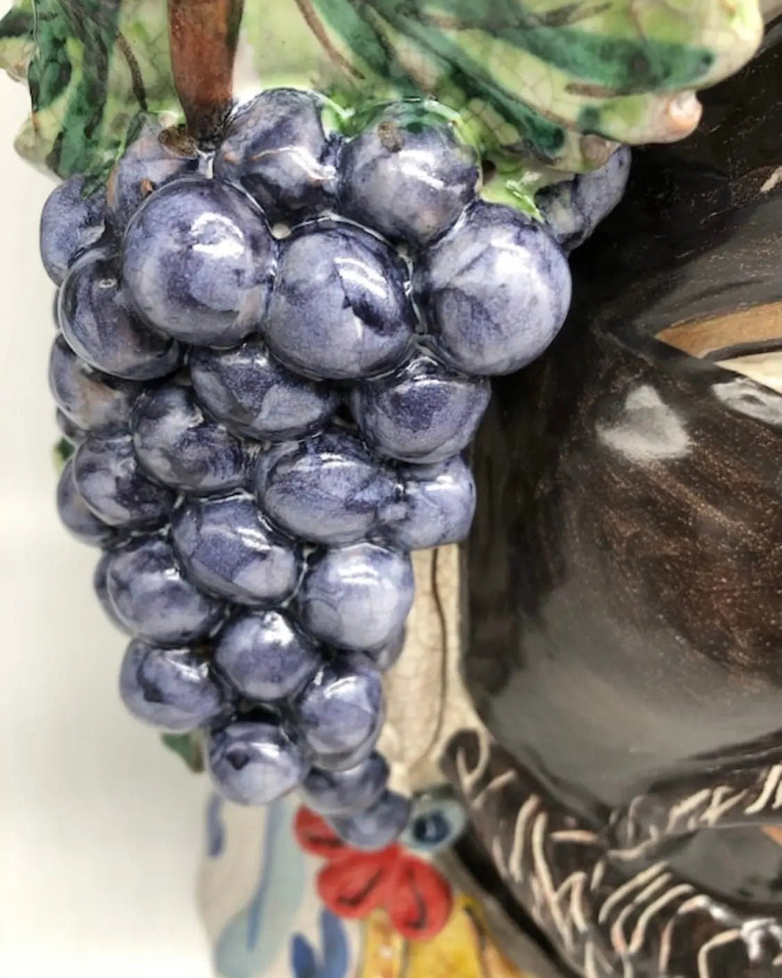 Teste di Moro Gigante Ceramica Caltagirone cm H.50 L.37 Artigianale Craquelé DD CERAMICHE SICILIANE