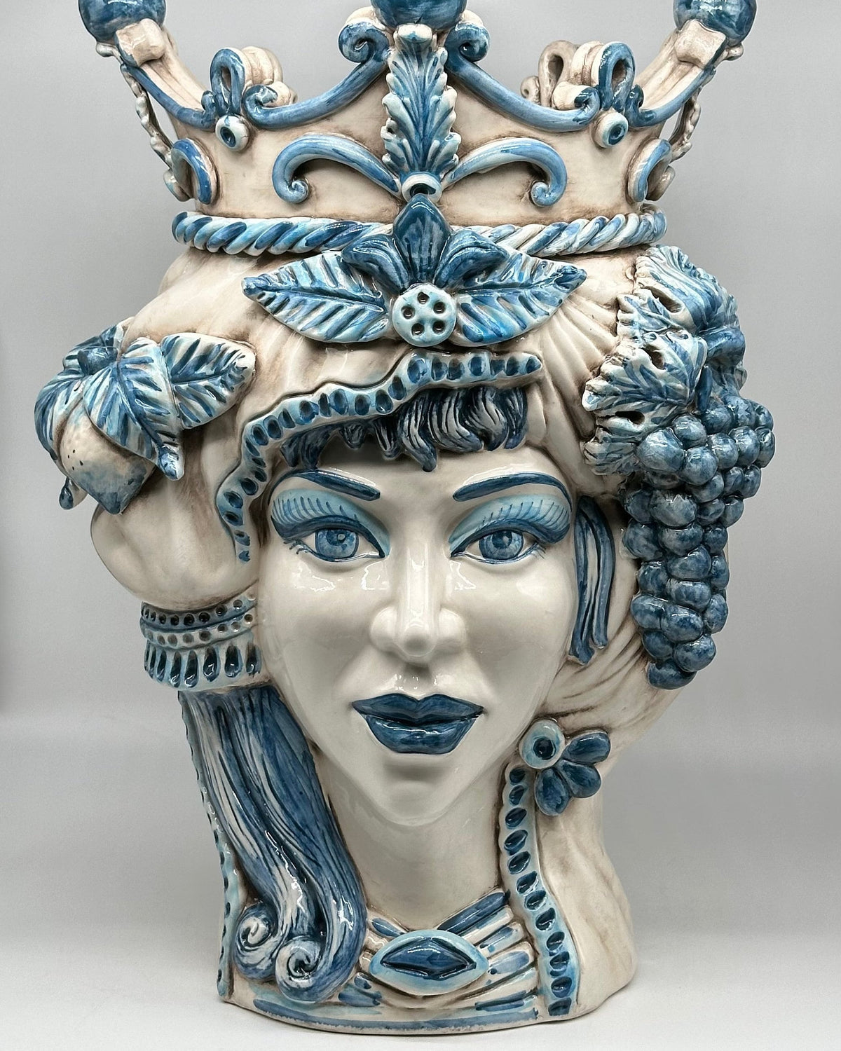 Teste di Moro Giganti Ceramica Caltagirone cm H.50 L.37 Artigianale Vella