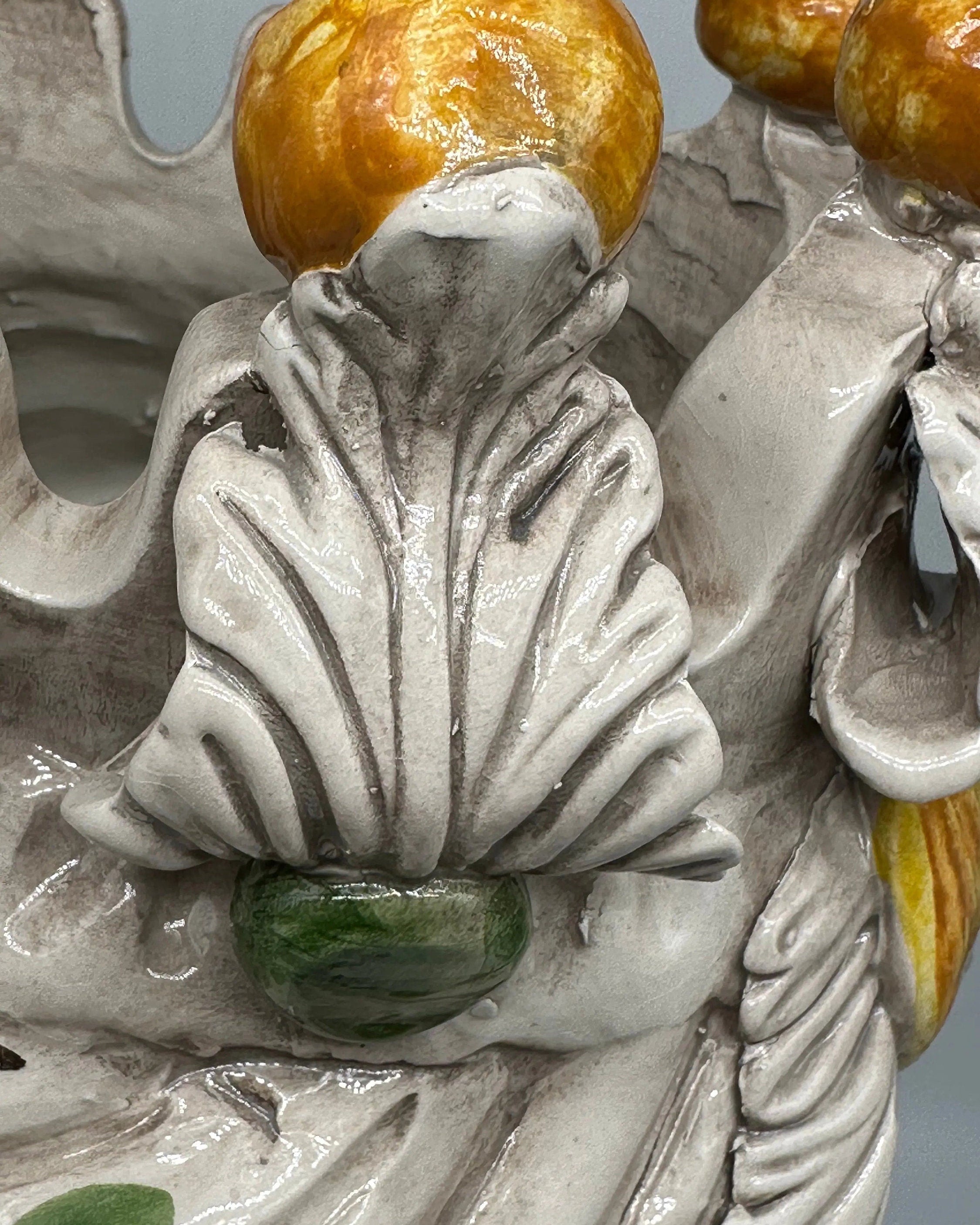 Teste di Moro Seicento Ceramica Caltagirone cm H.40 L.24 Artigianale Giallo Verde DD CERAMICHE SICILIANE