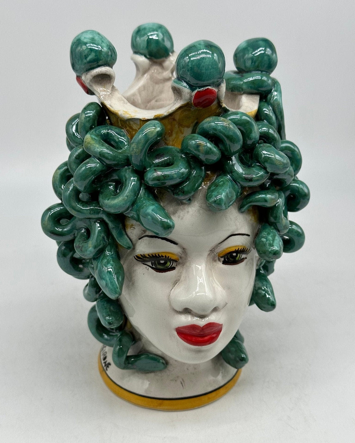 Testa Mitologica Medusa Ceramica Caltagirone cm H.20 L.15 Artigianale - DD CERAMICHE SICILIANE