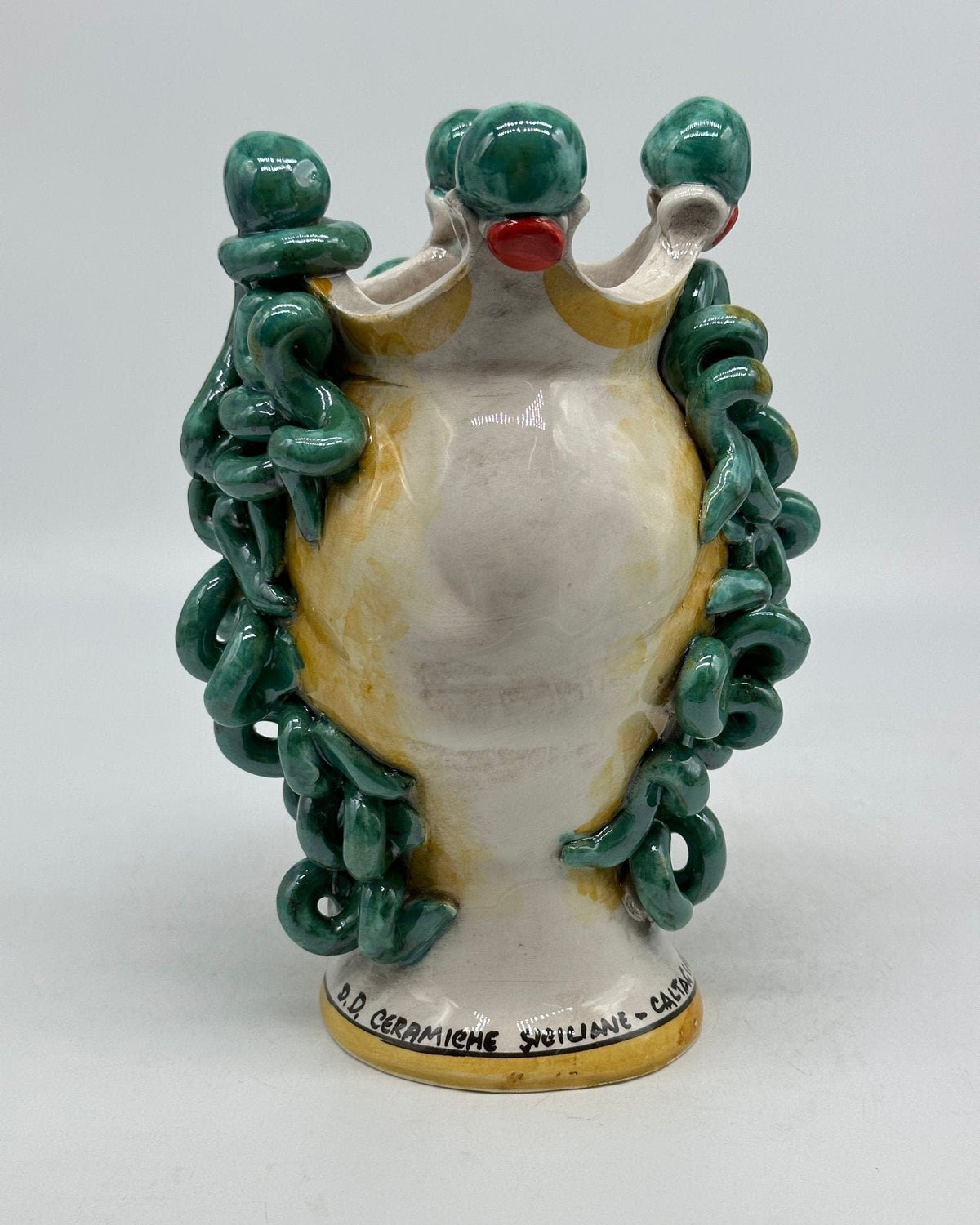 Testa Mitologica Medusa Ceramica Caltagirone cm H.20 L.15 Artigianale - DD CERAMICHE SICILIANE
