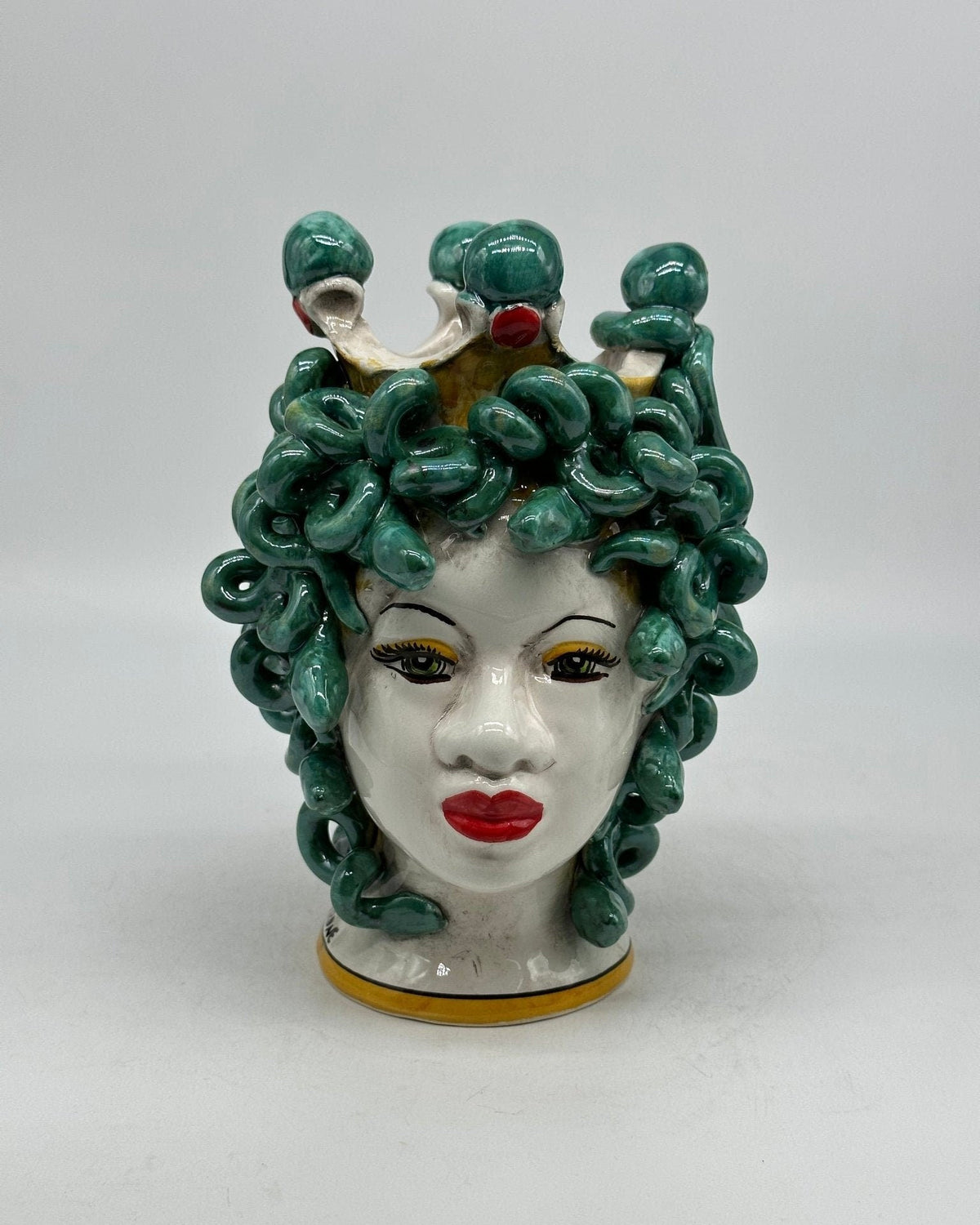 Testa Mitologica Medusa Ceramica Caltagirone cm H.20 L.15 Artigianale - DD CERAMICHE SICILIANE