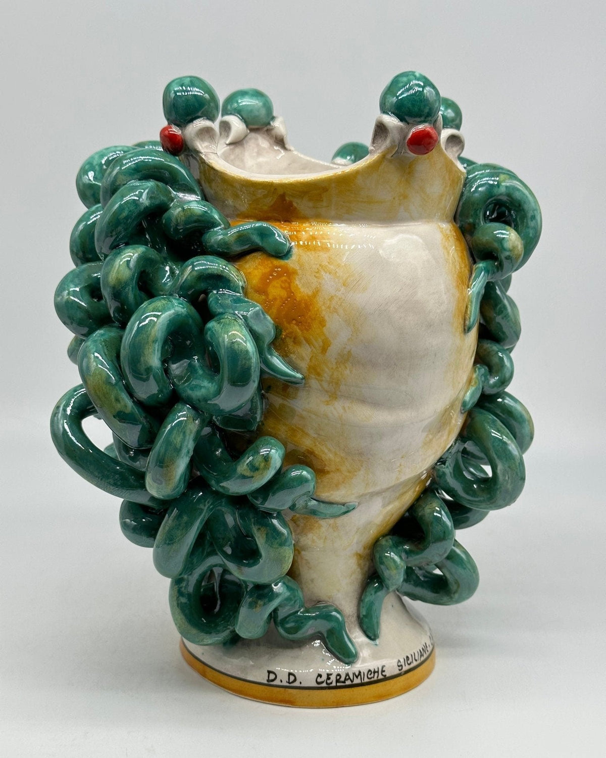 Testa Mitologica Medusa Ceramica Caltagirone cm H.30 L.25 Artigianale - DD CERAMICHE SICILIANE