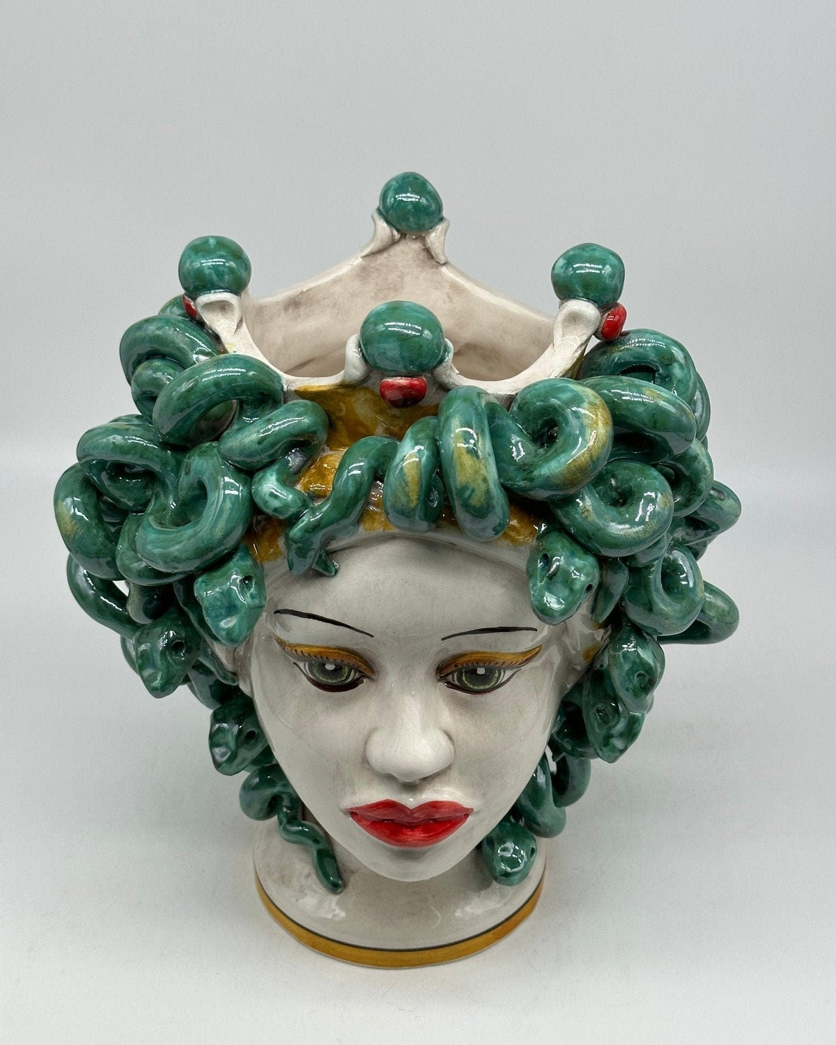 Testa Mitologica Medusa Ceramica Caltagirone cm H.30 L.25 Artigianale - DD CERAMICHE SICILIANE