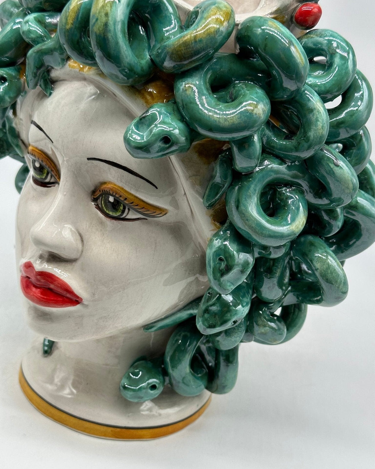 Testa Mitologica Medusa Ceramica Caltagirone cm H.30 L.25 Artigianale - DD CERAMICHE SICILIANE