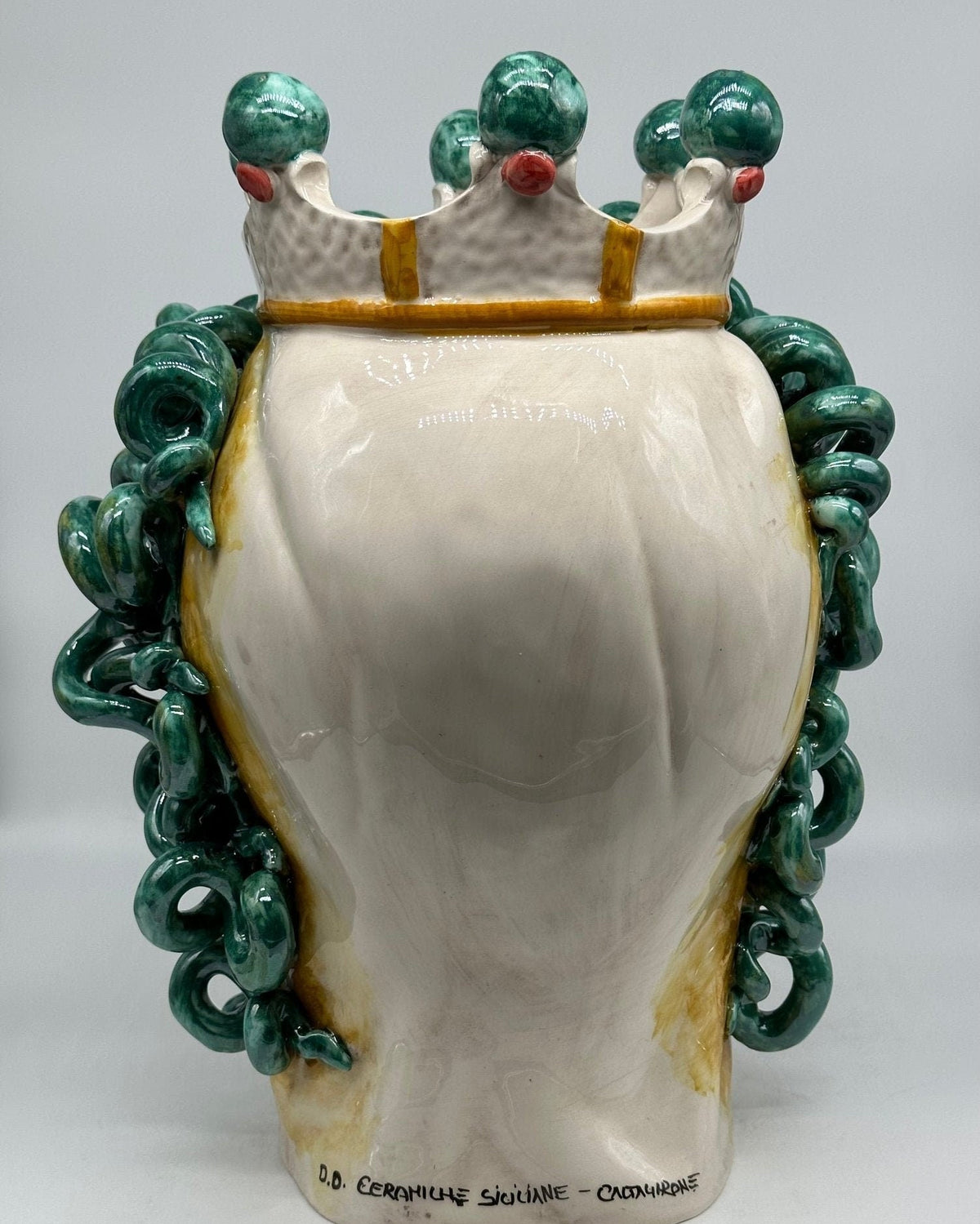 Testa Mitologica Medusa Ceramica Caltagirone cm H.40 L.30 Artigianale - DD CERAMICHE SICILIANE