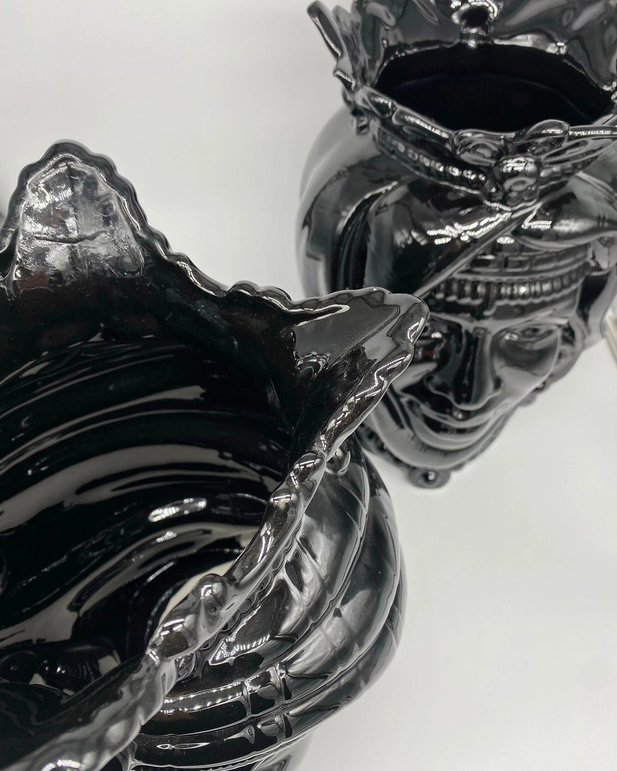 Teste di Moro Afro Ceramica Caltagirone cm H.37 L.24 Artigianale Nero Lucido DD CERAMICHE SICILIANE