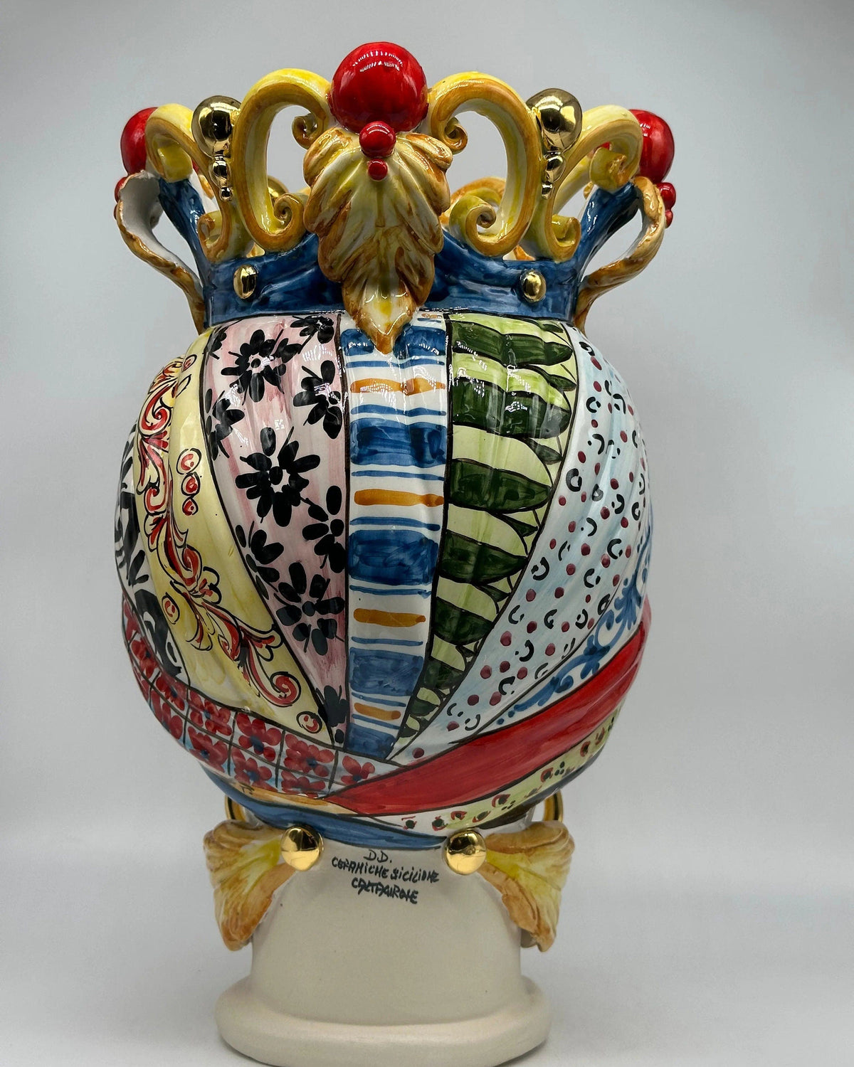 Teste di Moro Diana “Carretto” Ceramica Caltagirone cm H.40 L.25 Artigianale DD CERAMICHE SICILIANE