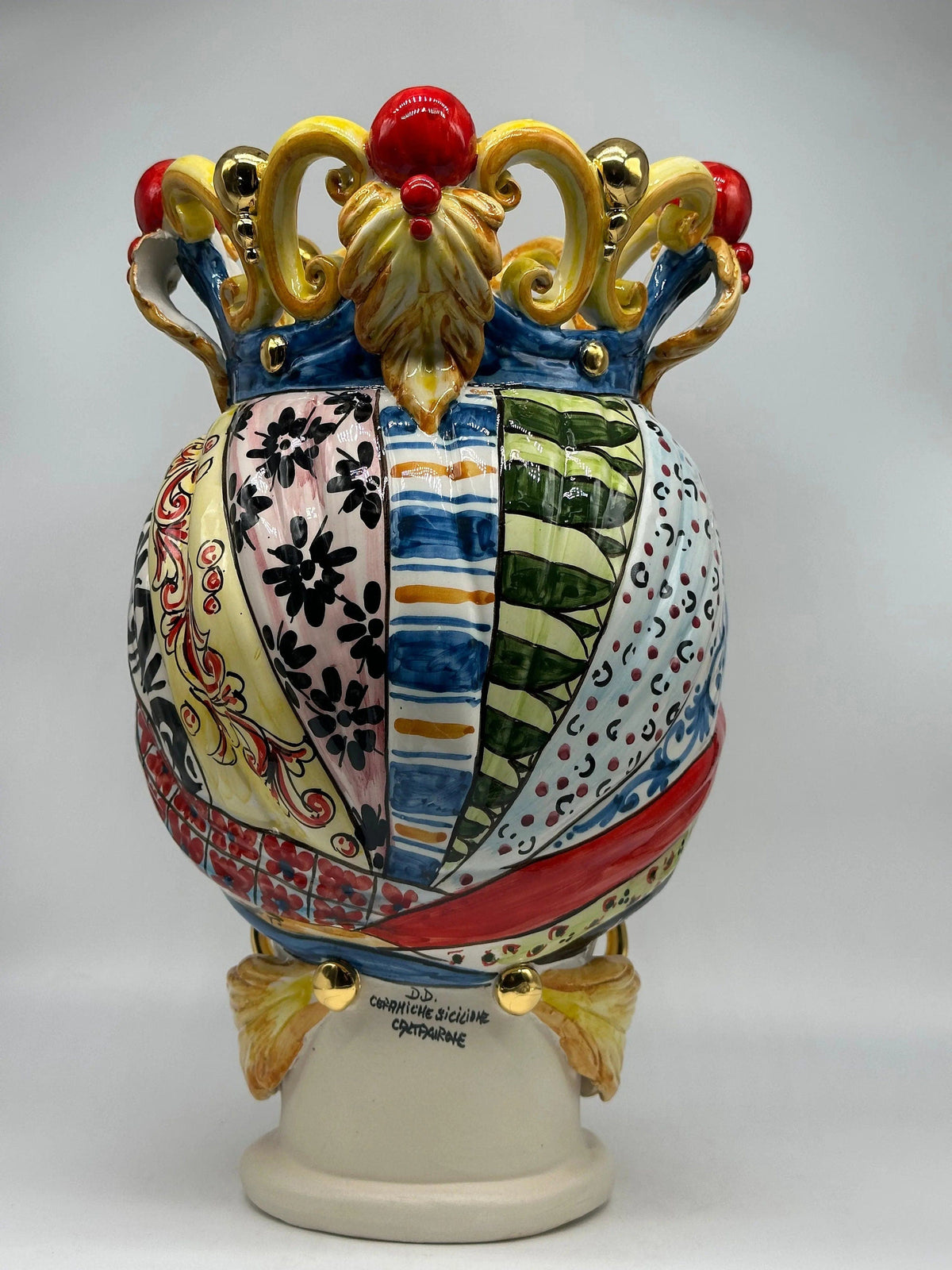 Teste di Moro Diana “Carretto” Ceramica Caltagirone cm H.40 L.25 Artigianale DD CERAMICHE SICILIANE