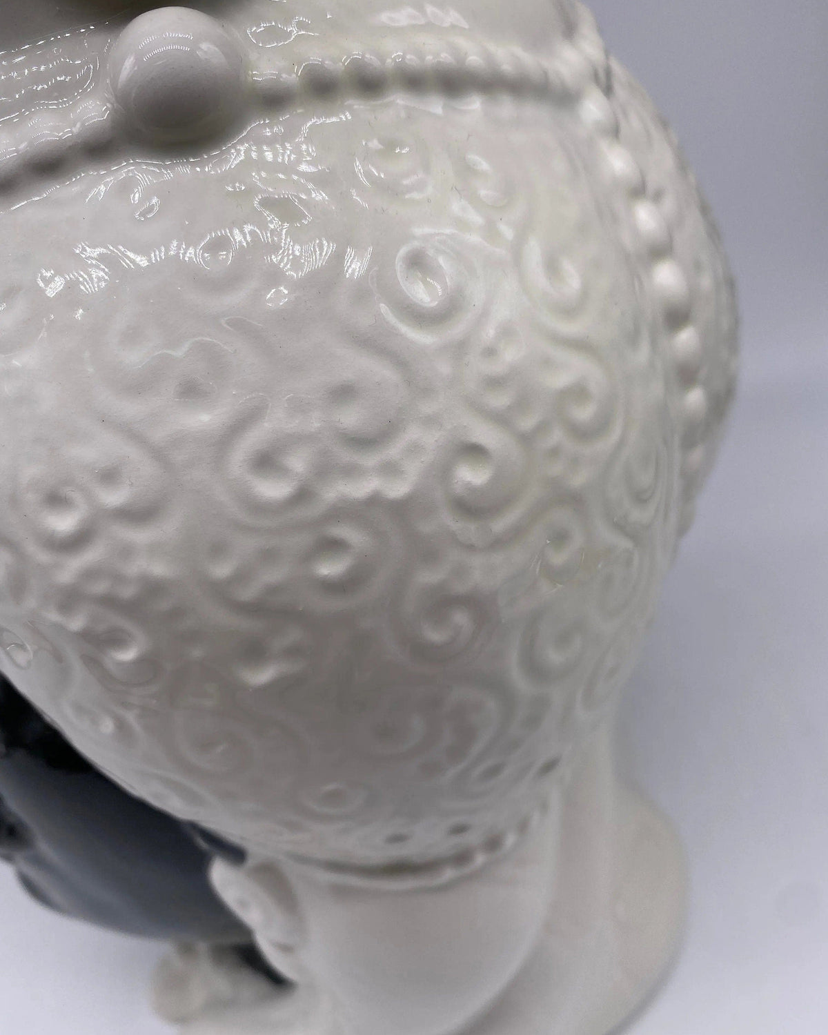 Teste di Moro Emiro Ceramica Caltagirone cm H.30 L.18 Artigianale Bianco Nero DD CERAMICHE SICILIANE