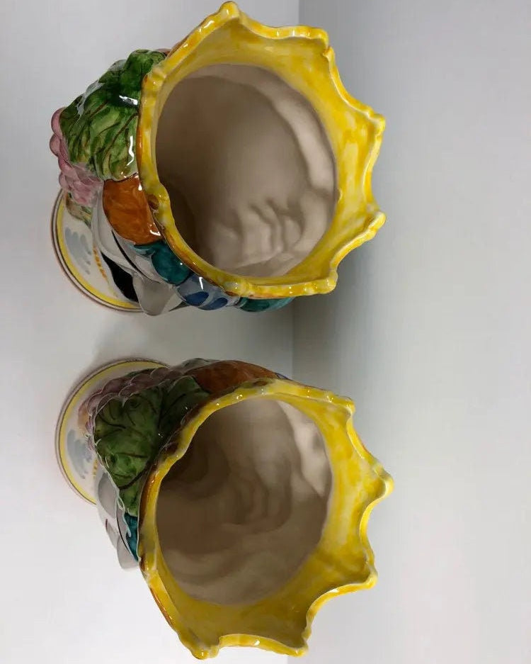 Teste di Moro Kalat Frutta Ceramica Caltagirone cm H.26 L.16 Artigianale DD CERAMICHE SICILIANE