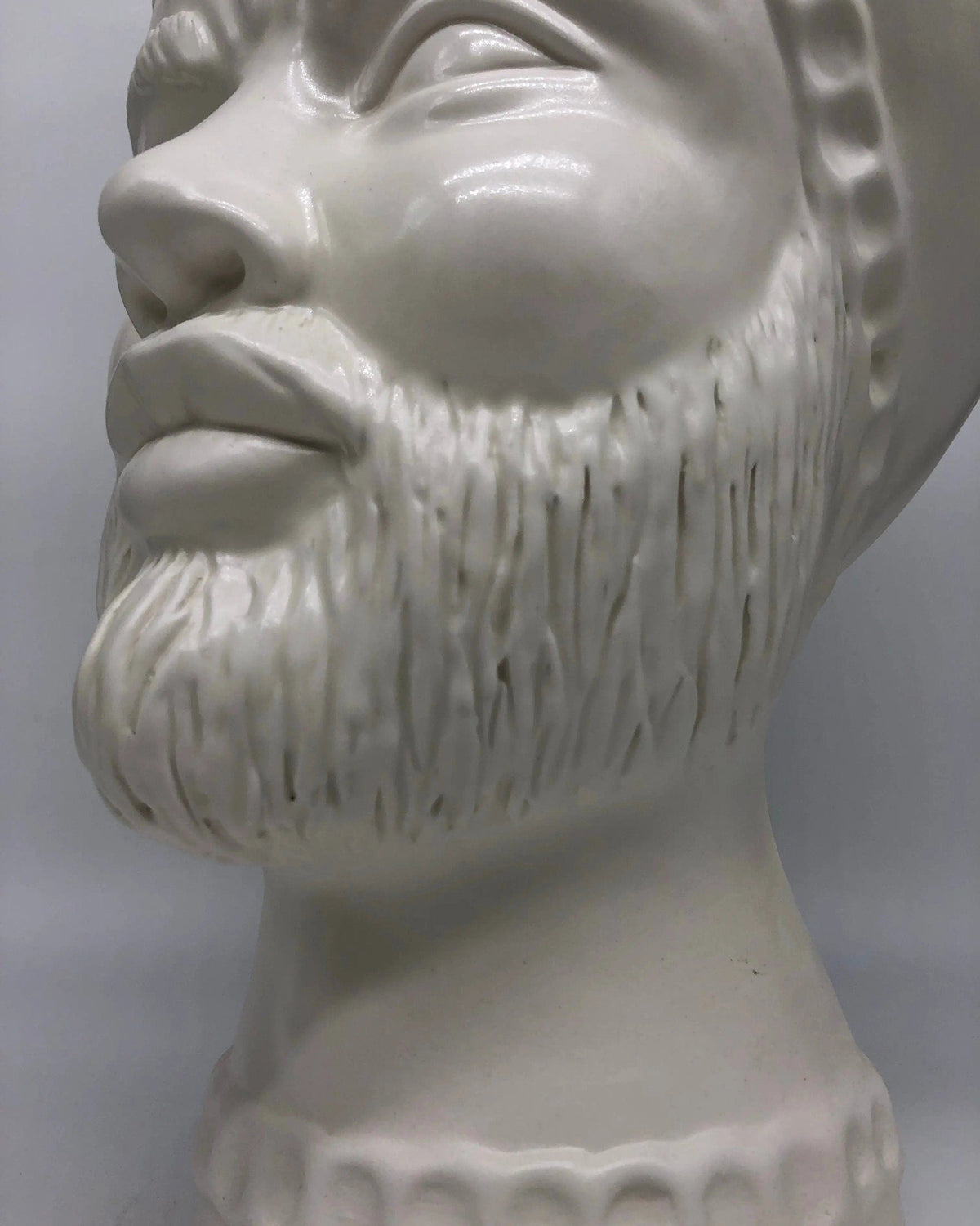Teste di Moro Luis Ceramica Caltagirone cm H.44 L.23 Artigianale Turbante Liscio Bianco Opaco DD CERAMICHE SICILIANE