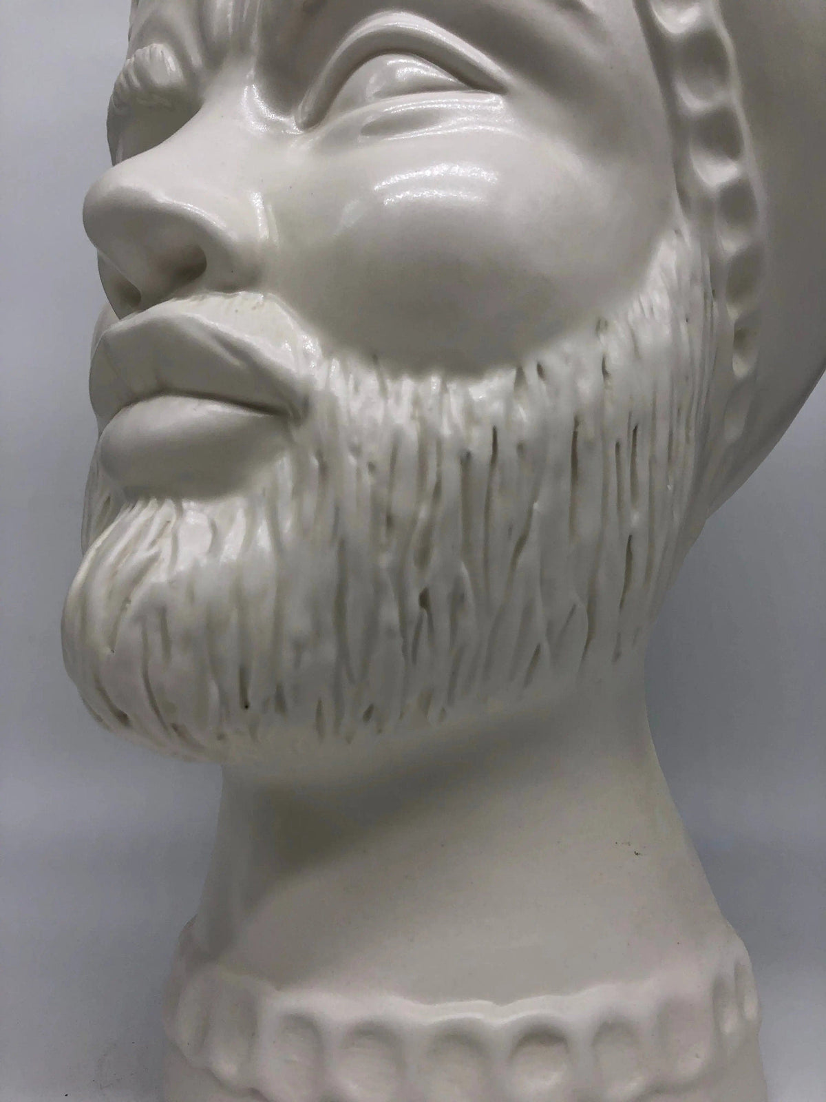 Teste di Moro Luis Ceramica Caltagirone cm H.44 L.23 Artigianale Turbante Liscio Bianco Opaco DD CERAMICHE SICILIANE