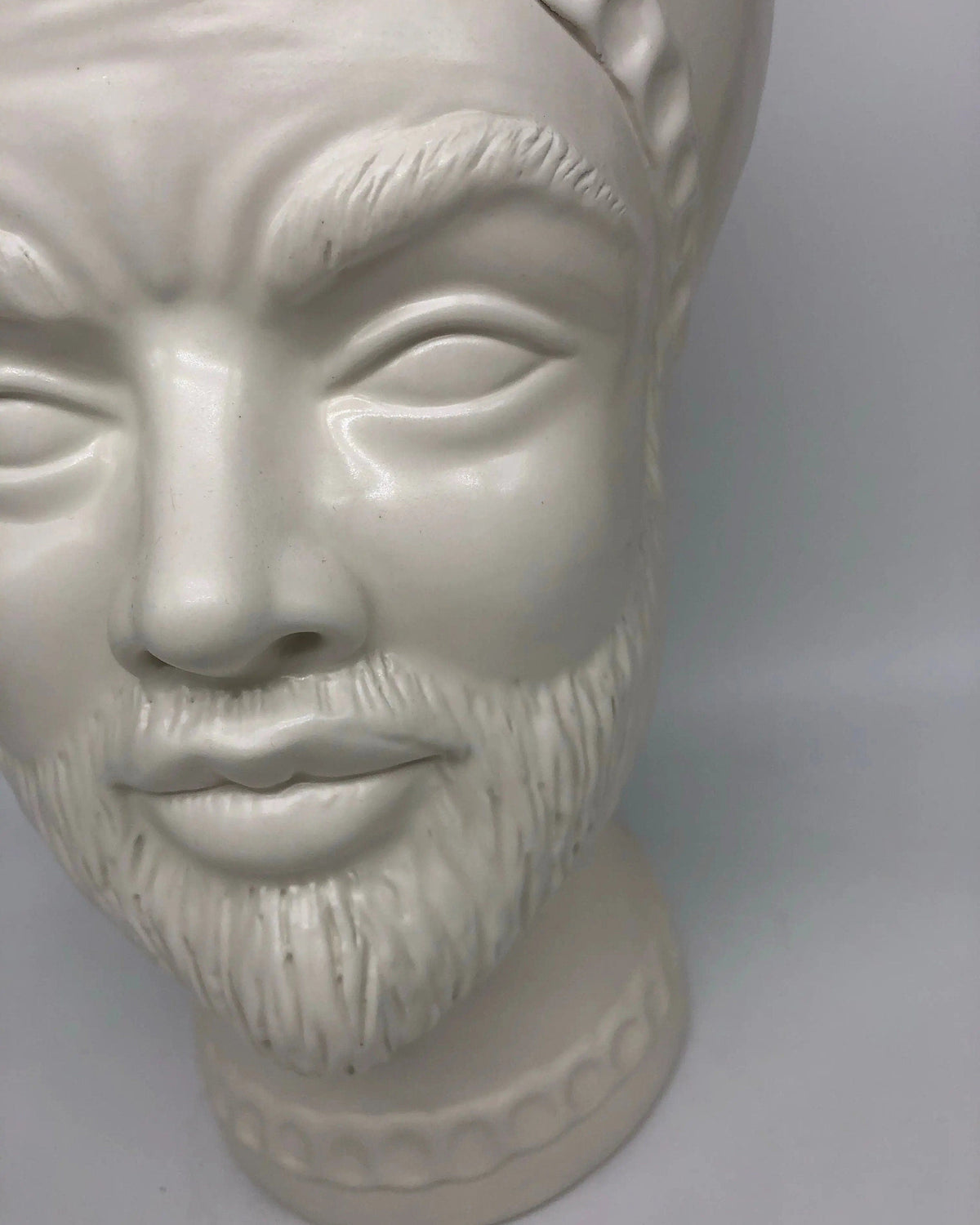 Teste di Moro Luis Ceramica Caltagirone cm H.44 L.23 Artigianale Turbante Liscio Bianco Opaco DD CERAMICHE SICILIANE