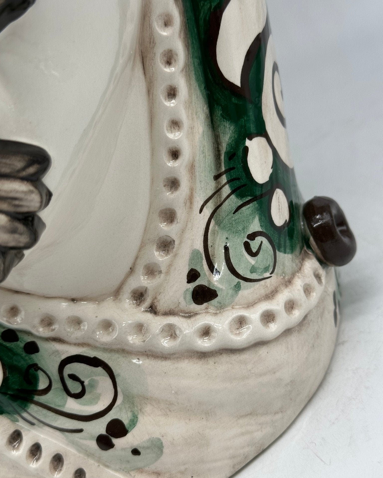 Teste di Moro Moresca Ceramica Caltagirone cm H.40 L.24 Artigianale Barocco Verde Prato - DD CERAMICHE SICILIANE