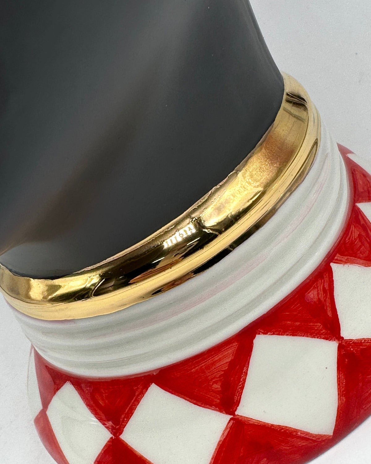 Teste di Moro Token Ceramica Caltagirone cm H.31 L.18 Artigianale Rosso Bianco Oro DD CERAMICHE SICILIANE