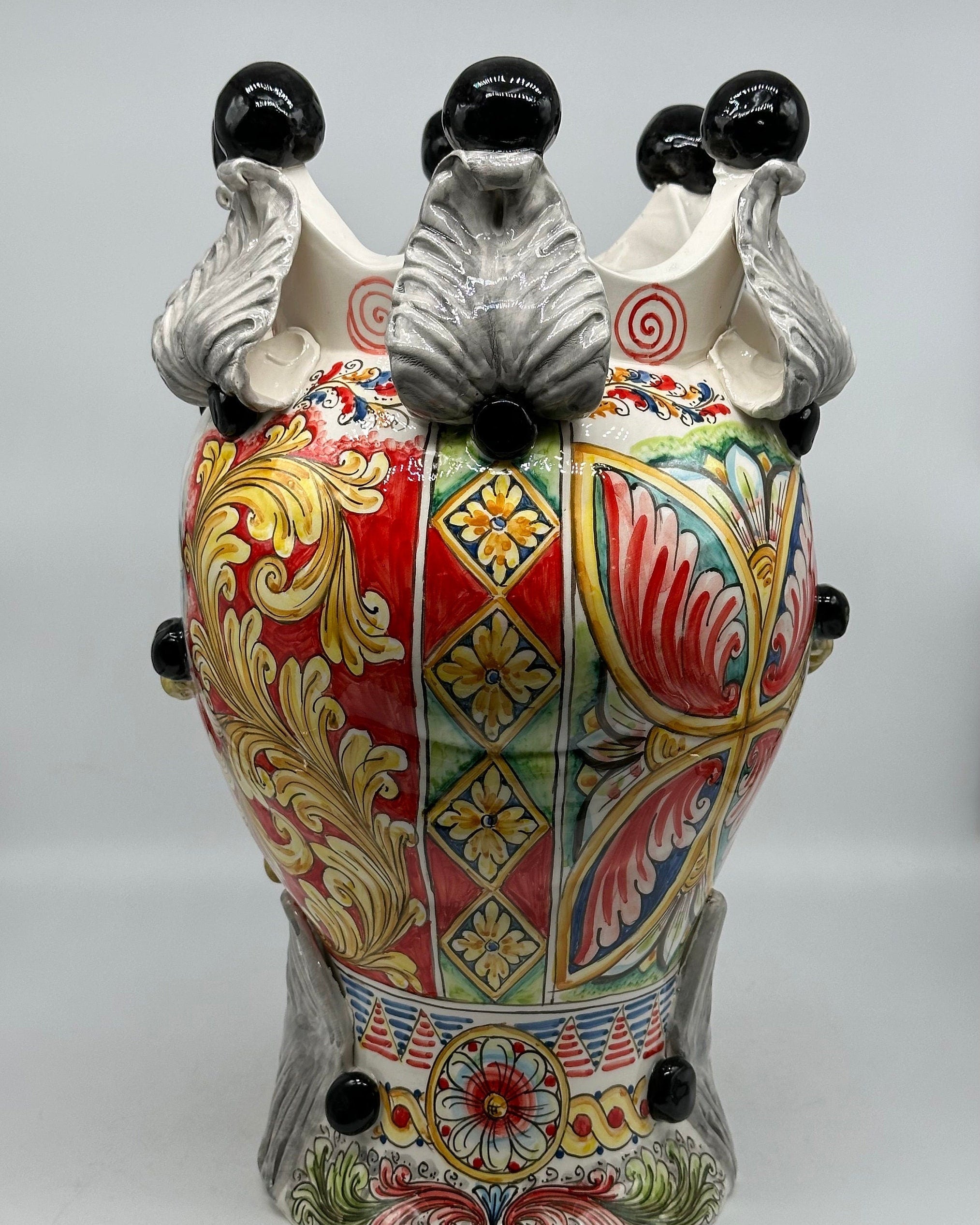 Teste Di Moro Zefiro Ceramica Caltagirone Cm H.43 L.26 Artigianale Serie Sicilia