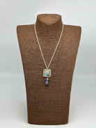 Collana Piastrella Ceramica Caltagirone Polipo catena perline bianche - COLLANA