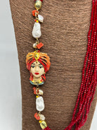 Collana Siciliana Multifilo Testa di Moro “Atena” Ceramica di Caltagirone V.1 - COLLANA