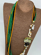 Collana Siciliana Testa di Moro Ceramica di Caltagirone Pietre Verde Arancio Nero DD CERAMICHE SICILIANE