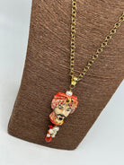 Collana Siciliana Testa di Moro Atena Ceramica di Caltagirone Turbante Rosso - COLLANA