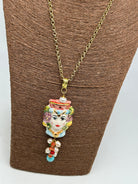 Collana Siciliana Testa di Moro Ceramica di Caltagirone Stile Classico V.3 - COLLANA
