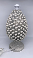 Lampada Pigna Ceramica Caltagirone cm H.40 Artigianale Ghiaccio DD CERAMICHE SICILIANE