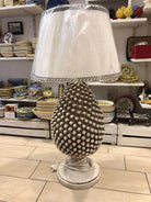 Lampada Pigna Ceramica Caltagirone cm H.50 Artigianale Beige Écru DD CERAMICHE SICILIANE