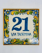 Numero Civico Mattonella cm 15x15 Ceramica Artigianale Caltagirone DD CERAMICHE SICILIANE