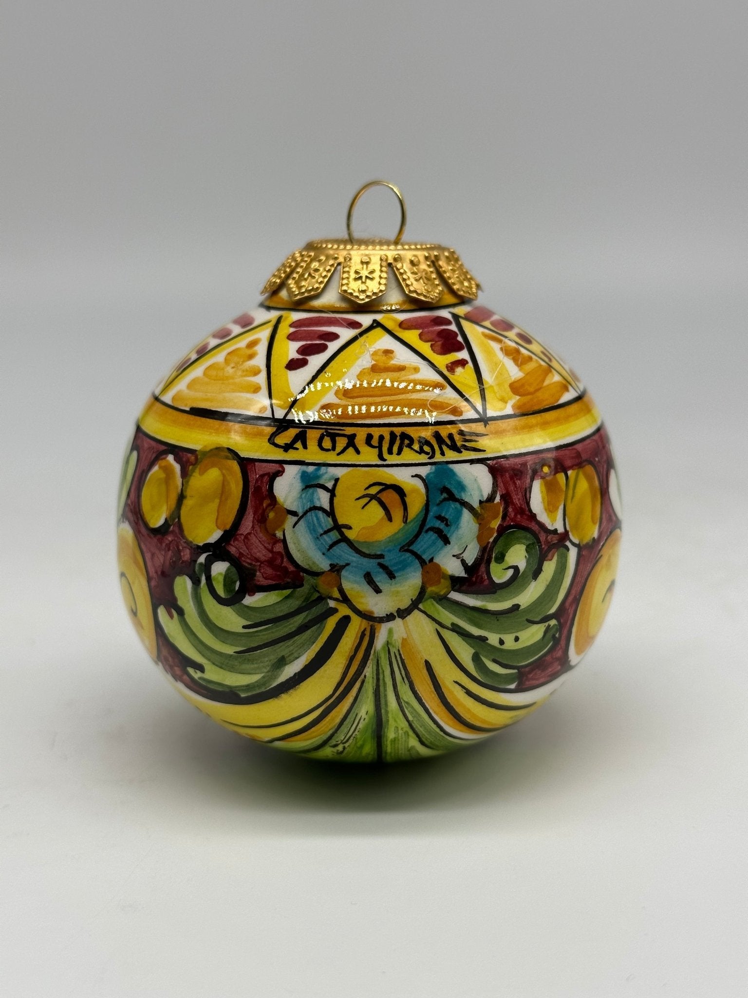 Palla di Natale Diametro 8cm decorata a mano Ceramica di Caltagirone VARI DECORI - DD CERAMICHE SICILIANE