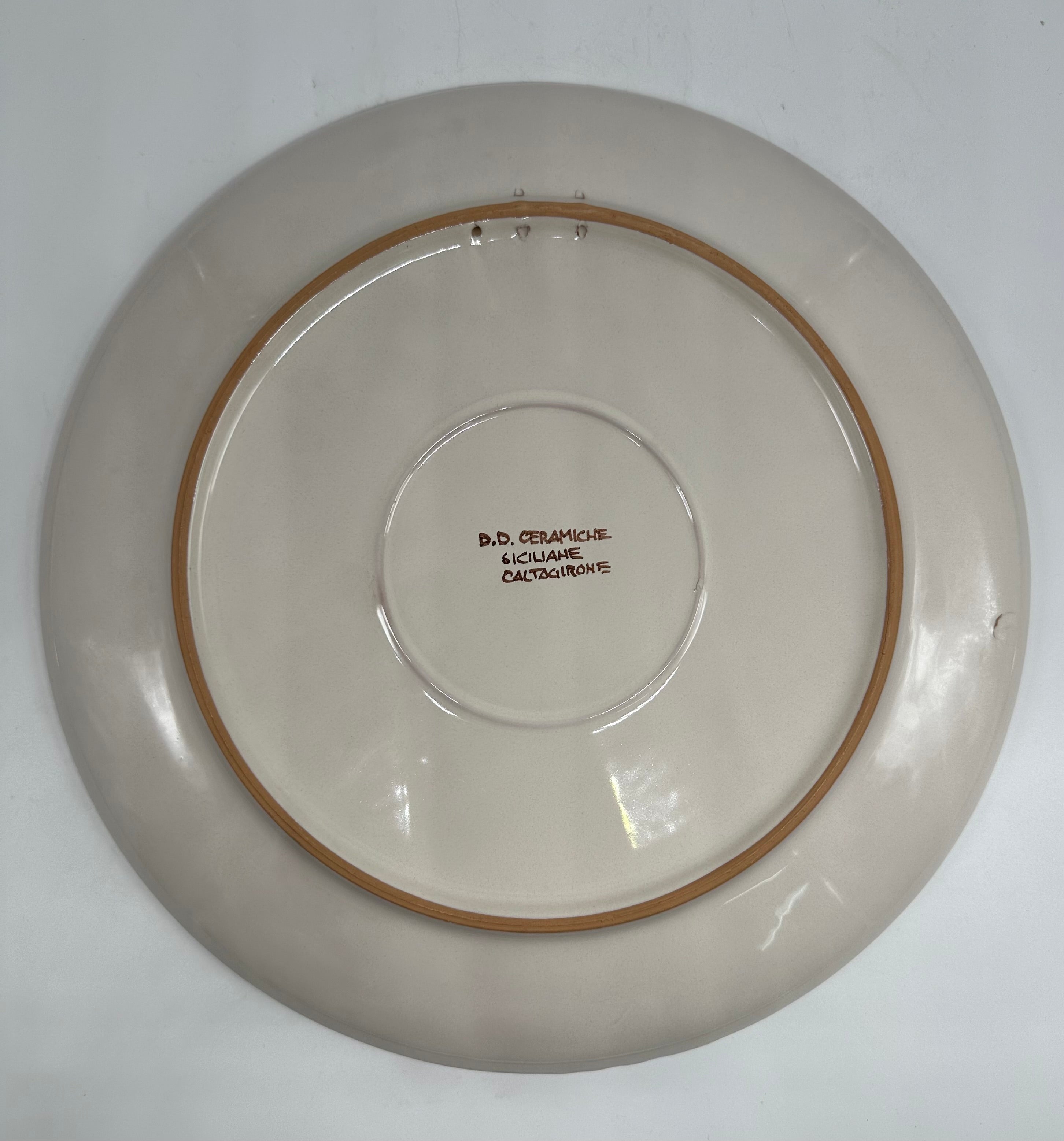 Piatto da Portata Diametro 37cm Uso Alimentare Ceramica Caltagirone - Limoni - PIATTI SERVIZIO