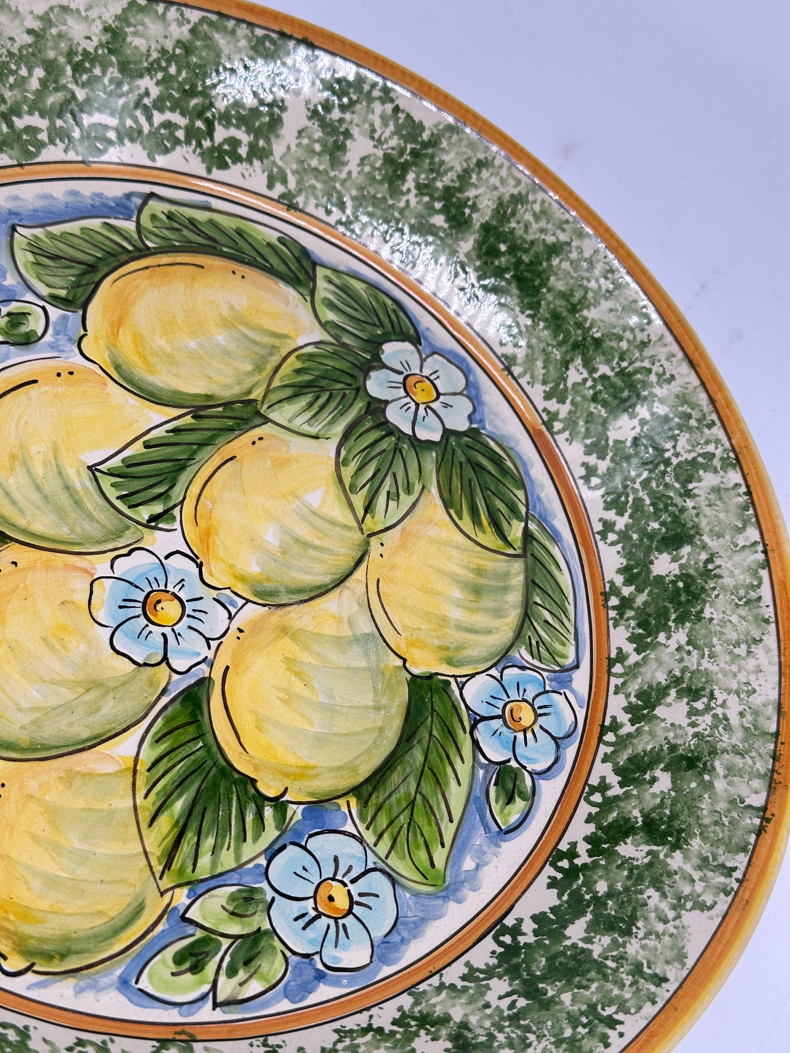 Piatto da Portata Fangotto Diametro 30cm Uso Alimentare Ceramica Caltagirone - Limoni - PIATTI