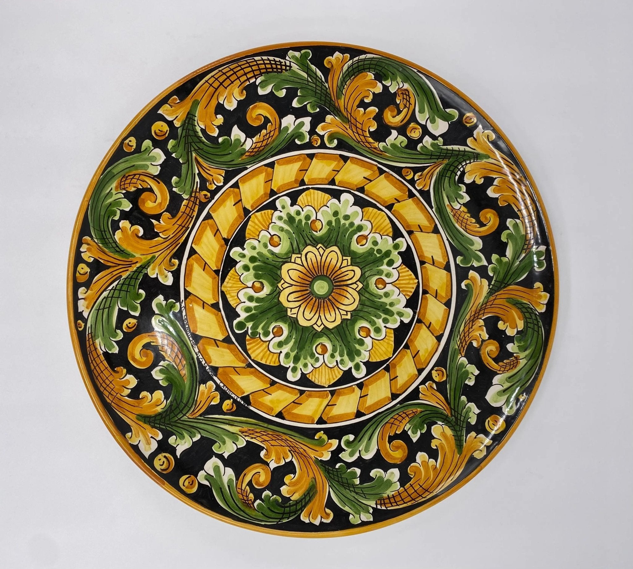 Piatto Decorativo dipinto a mano diametro cm 30 Decoro n.11 - DD CERAMICHE SICILIANE