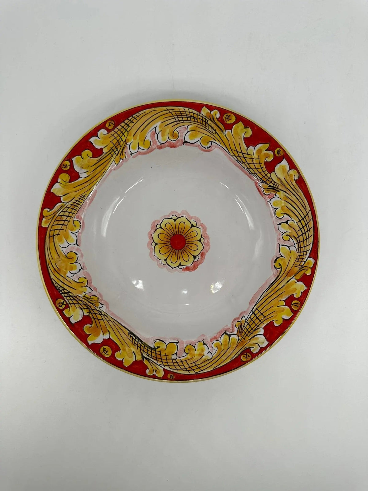Piatto Fondo Uso Alimentare Ceramica Caltagirone - Vulcano - PIATTI SERVIZIO