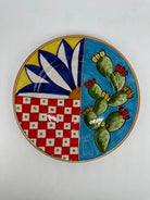Piatto Piano Uso Alimentare Ceramica Caltagirone - Ficus - PIATTI SERVIZIO