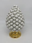 Pigna Aurum Ceramica Caltagirone cm H.20 Artigianale Bianco DD CERAMICHE SICILIANE